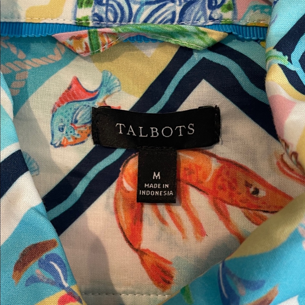 NWT Talbots Summer Vista-San Tropez Button-Up Shirt-Size M - Picture 7 of 9